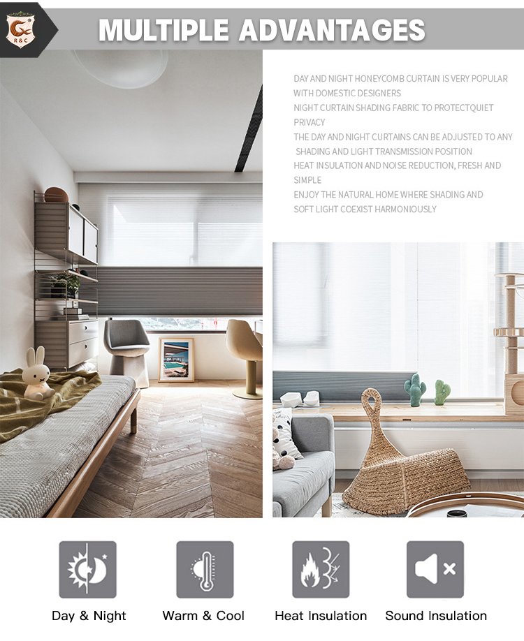 Wholesale Motorized Blinds Day Night Honeycomb Blinds